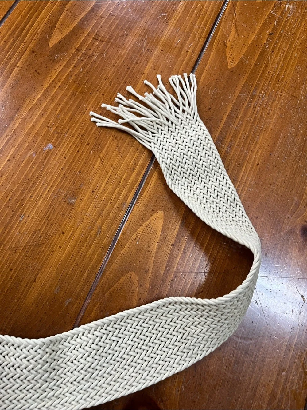 Boho Wide Braided Woven Fringed Waist Belt OS EUC